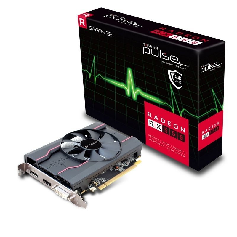 Sapphire AMD Radeon RX 550 Pulse OC 4GB Scheda Video HDMI/DP/DVI-D